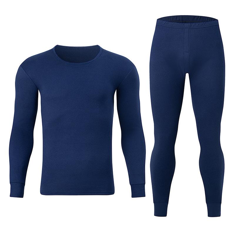 Men's Thermal Underwear Set Crew Neck Solid Long Johns Warm Soft Base Layer for Teens