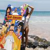 Asciugamano da Spiaggia Bobs B-Burgers Anime Morbido Assorbente Lavetta Regali per Bambini Viaggio Campeggio Palestra