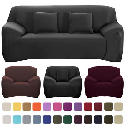 High Elastic Cheap Sofa Cover Sofa Slipcovers Solid Color Stretch Sofa Covers Couch Cover Sectional L -Shaped Sofa 1 /2 /3 /4 Seat