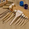 Premium-12 PCS Pottery Glaze Brushes Set With Goat Hair & Brush,Professional Soft Bristle For , Clay, Acrylic Painting