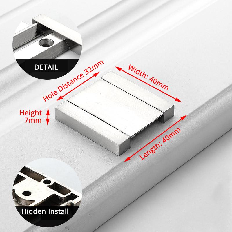 KAK Zinc Alloy Cabinet Knobs and Handles Tatami Hidden Door Handles Kitchen Handles Black Drawer Knobs Furniture Handle Hardware