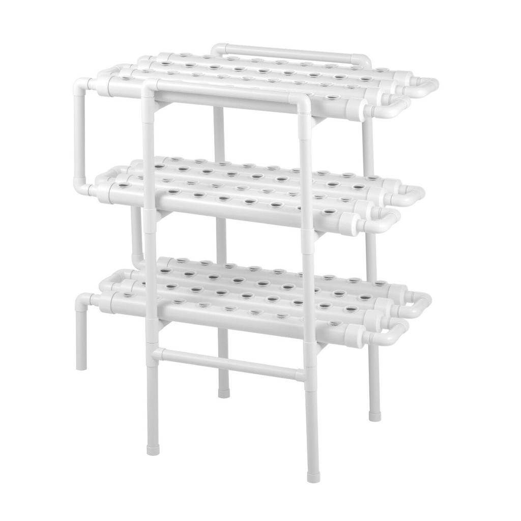 Hydroponik Anzuchtsystem Kit, 3-stufig 108 Löcher UPVC-Rohr Hydroponik Grow Kit mit zeitgesteuerter Bewässerung, Verdickte Hydroponikrohre, Indoor Hausgarten