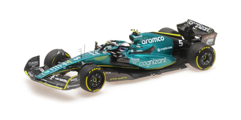 Mini Champs 1/43 Aston Martin Aramco Cognizant F1 Team AMR22 2022 Abu Dhabi GP Last Race Sebastian Vettel