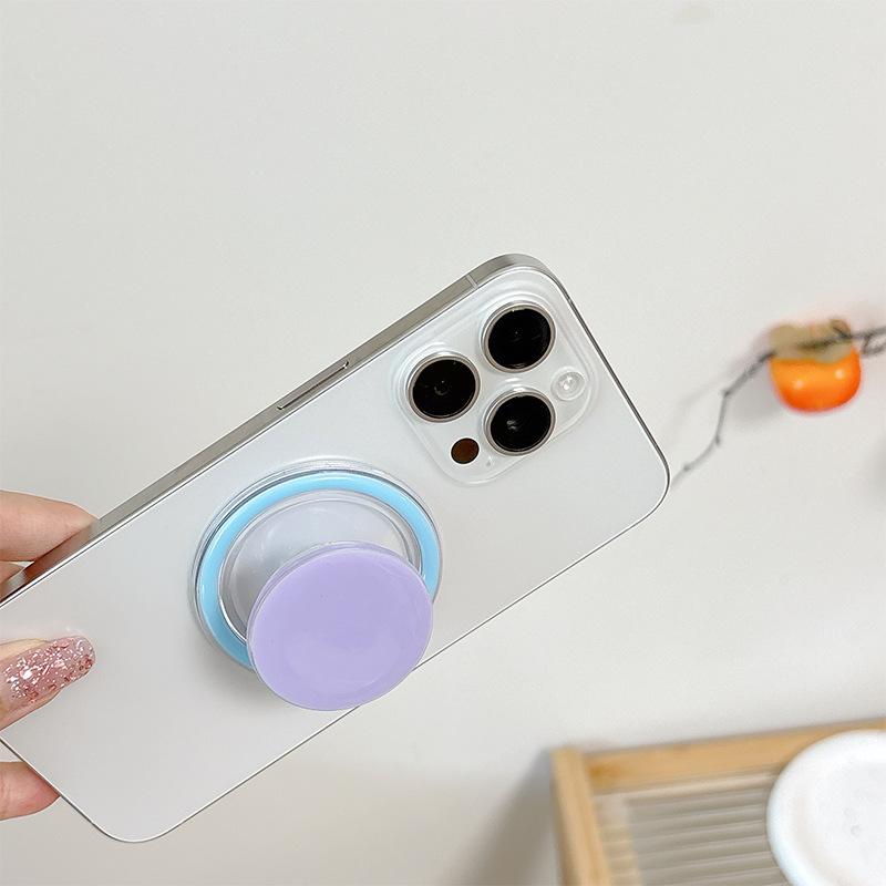Xiaoqing Fresh Air Round Mobile Phone Airbag Holder Magnetic Attraction Retractable Internet Celebrity Gifts Desktop Support Ring