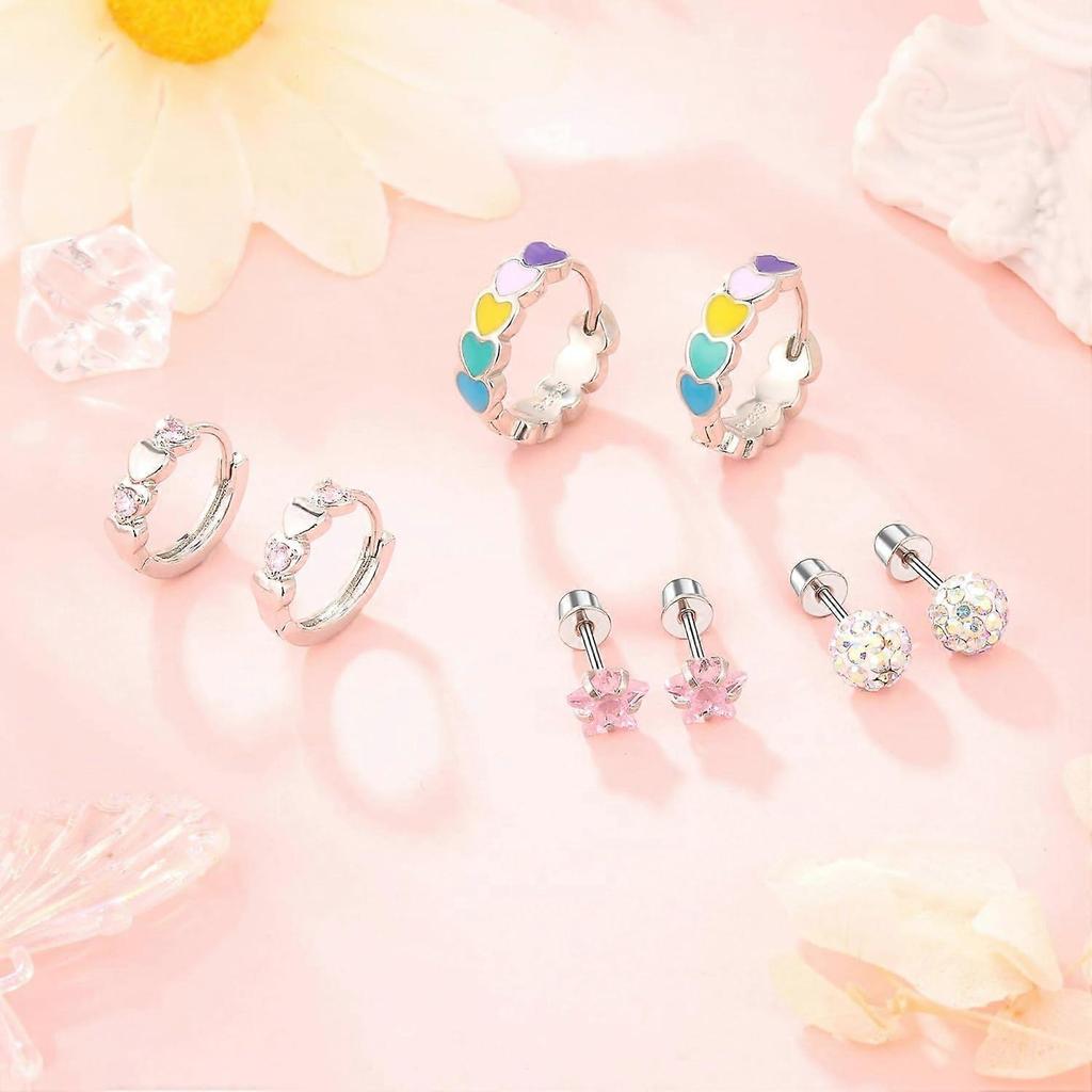 Surgical Stainless Steel Earrings for Girls Hypoallergenic Screw Back Stud Earrings for Women