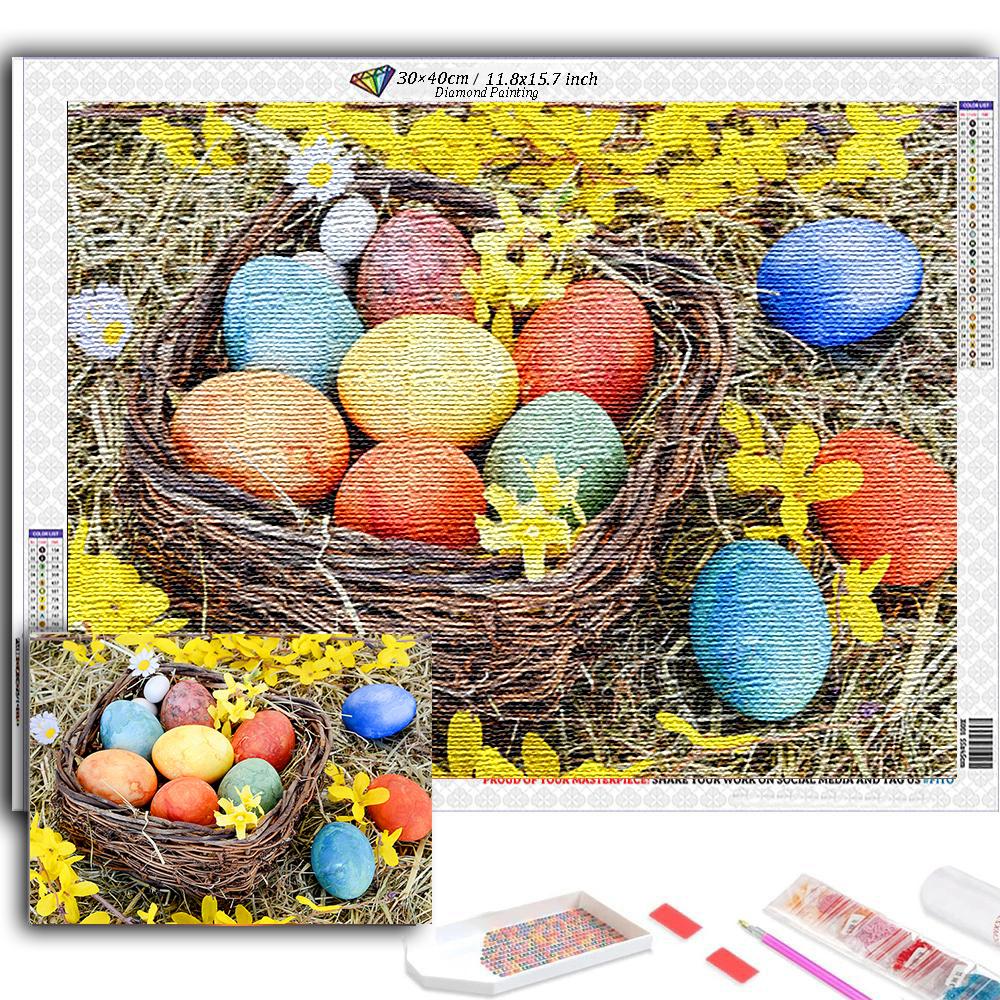 DIY Diamond Painting Eggs Cross Stitch Kit Mosaic Art Diamond Painting Full Circle/Square Diamond Home Decoration