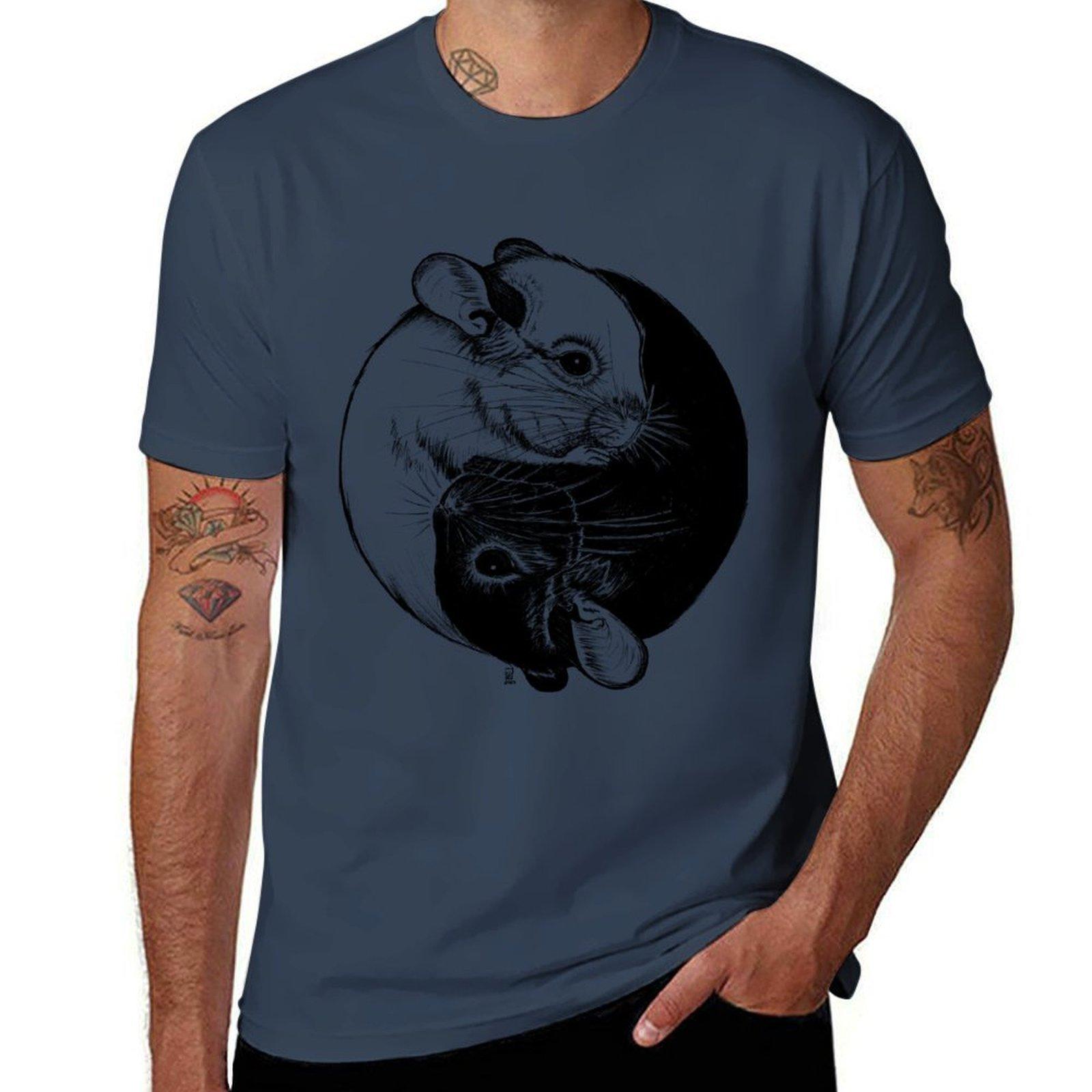 Yang Chinchilla Yin TShirt Simple Solid Color Crew Neck Tee S