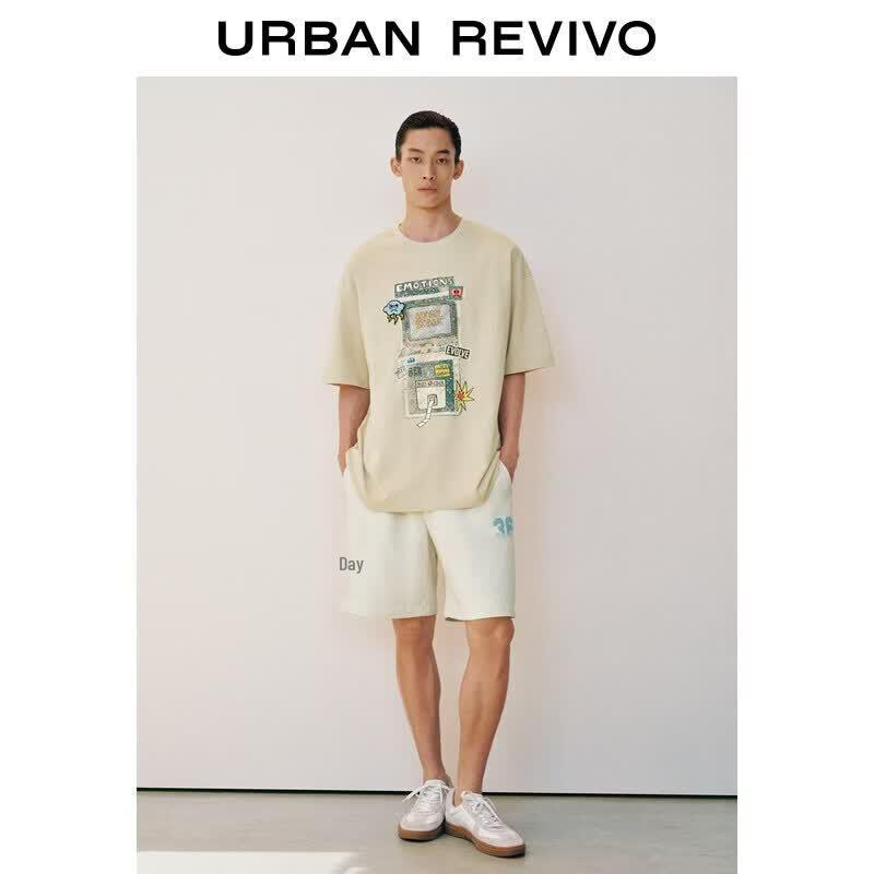 UR 2026 Autumn Trendy Men s Embroidered Vintage Print Short Sleeve T-Shirt S