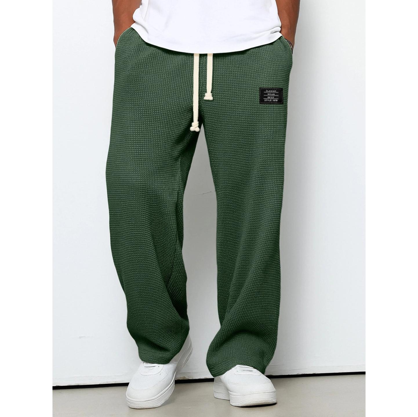 Qingpingjuan Heren Lente Herfst Losse Pasvorm Elastische Rechte Pijp Joggingbroek Micro-veerkrachtige Sportieve Casual Broek XXL