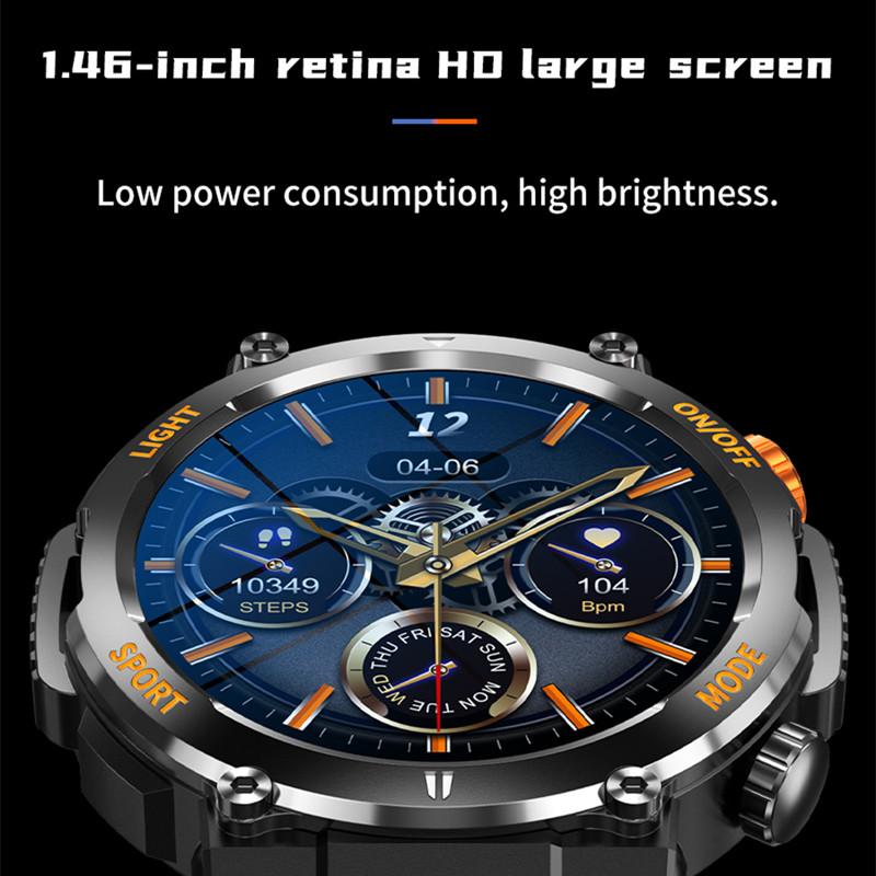 HT17 Smart Watch Bluetooth Call Men Rugged Compass LED Lighting Outdoor Sport Smartwatch 450mah Large Battery Ftiness Tracker