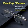 Ultralight Flexible Legs Progressive Multifocus Reading Glasses Blue Light Blocking Anti-fatigue Metal Frame Readers Eyeglasses