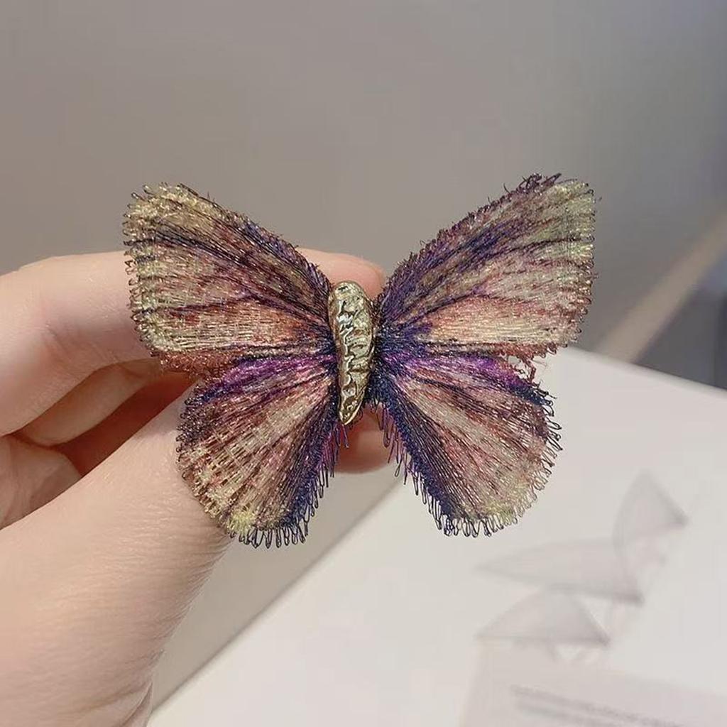 Temperament Butterfly Brooch for Women Embroidered Lapel Pin Accessory Stylish Animal Jewelry for Suits and Dresses