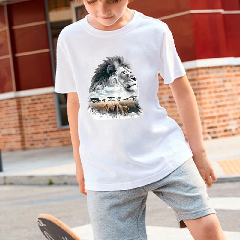 Iron Sticker For Clothing Forest Lions Diy Heat Press Appliqued T-Shirt Hoodies Iron On Transfer Easy To Print