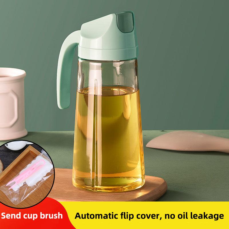 Sticlă Dispenser Ulei de Măsline Obelix Recipient Condimente cu Inversare Automată Capac Automat și Etanș Sticlă pentru Oțet Ustensile de Bucătărie