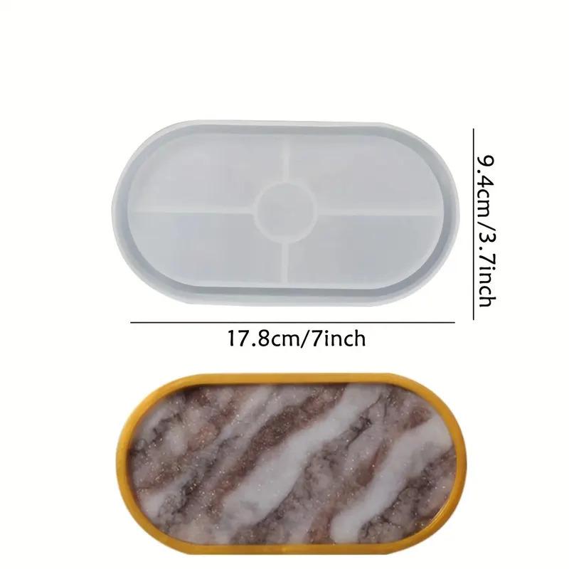 1pc/2pcs/3pcs Oval Coaster Epoxy Resin Clay Casting Silicone Mould Tray Storage Gypsum Tray Mold DIY Jewelry Tray Dishes