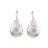 Milky Opal Gemstone Earring 1.5" , 925 Sterling Silver Jewelry, October Birthmonth Gift, Opal Round Earring For Thanksgiving Gift CE-25-18