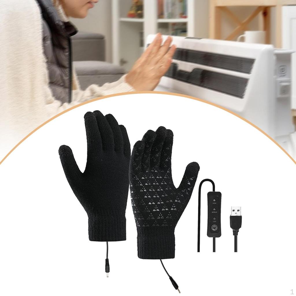 USB Heated Gloves Portable Lightweight Hand Warmer for Fishing Hiking Skiing