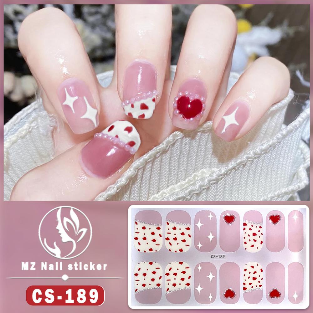 Waterproof No-bake Gel Nail Polish Film Full Sticker Japanese and Korean Style Love Nail Art Film Paper Nail Film Paper Patch