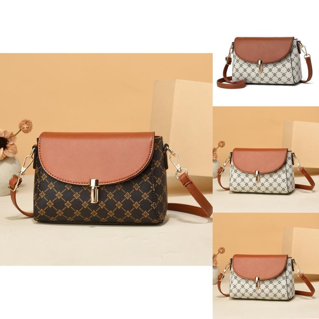 Fashionable Pu Small Square Shoulder Bag For Women With Unique Color Block Designs