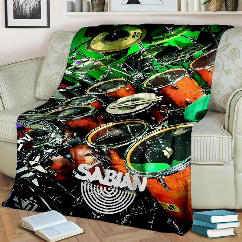 Music Instruments Drum Kit  Drum Set Blanket,Soft Throw Blanket for Home Bedroom Bed Sofa Picnic Travel Office Cover Blanket Kid