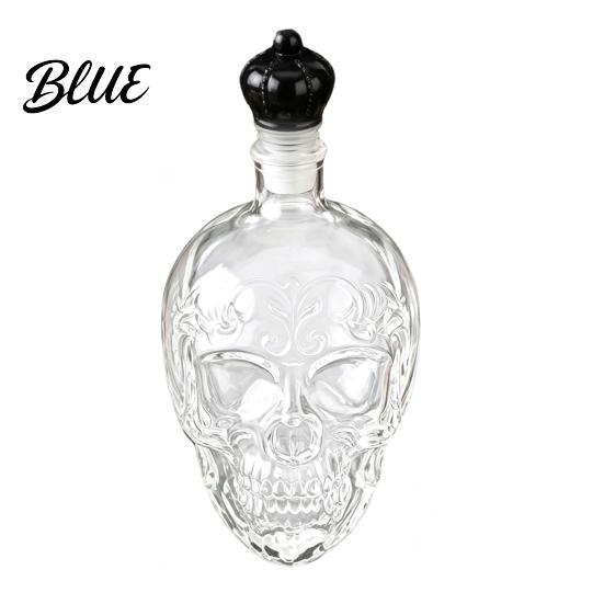 Stylish Skull Liquor Bottle Whiskey Decanter 500ml Gothic Glass with Stopper Halloween Decanter Spirit Dispenser for Home Bar Creepy Gift