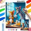 DIY Painting Kit Tom and Jerry Classic Style Home Decor Craft Gift Idea Art Paint Set Modern Living Room Wall Art Decor Gift