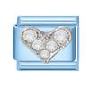 New Shiny Zircon Heart Butterfly Bow Heart Blue Module Italian Charm Links Fit 9mm Stainless Steel Bracelet DIY Making Jewelry
