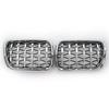 For BMW E36 3 Series 1997-1999 Car Grille Diamond Style Front Kidney ABS Front Hood Grill Silver 51138195152 51138195151 Parts