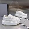 Platform white shoes women's shoes 2025 autumn new versatile sports and leisure shoes heightened lace-up lightweight soft baseplate shoes