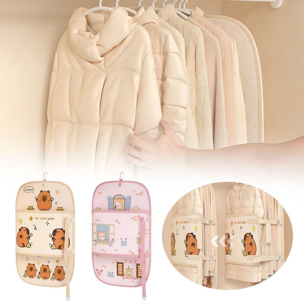 Foldable Cartoon Storage Board for Clothes Multi-Functional Large Capacity Clothes Dust Bag Clothes Organizer Space Saver