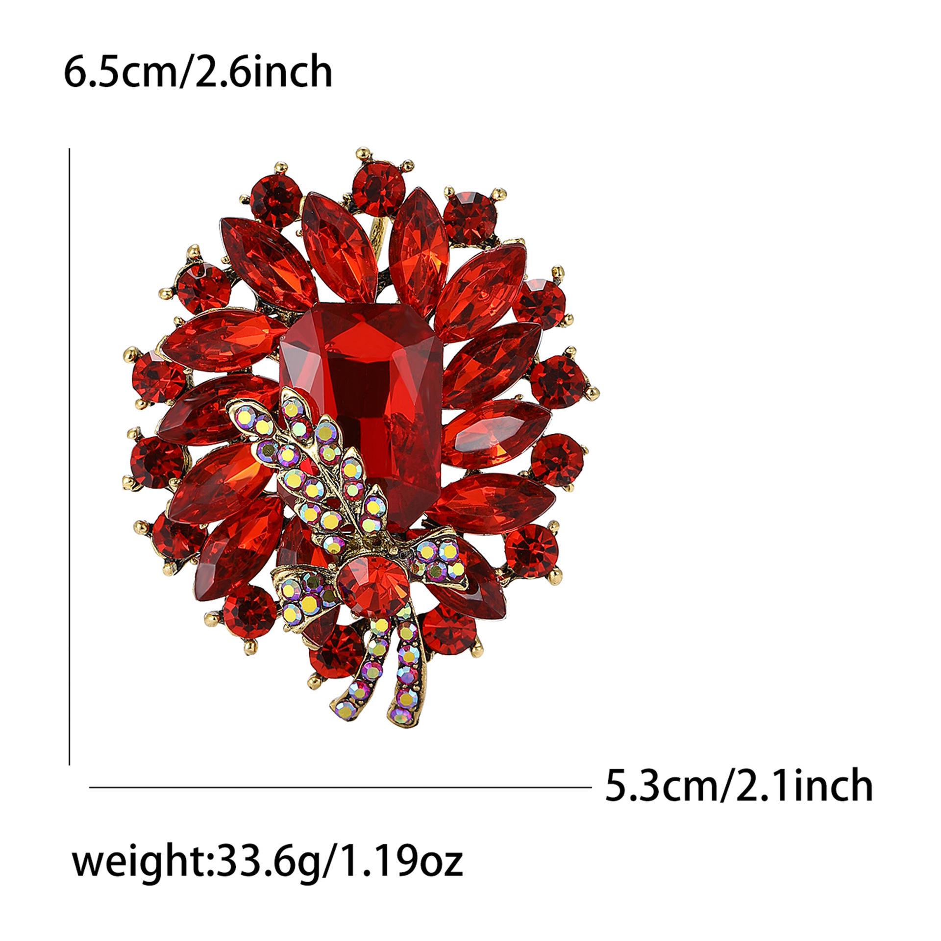 Элегантная ретро-брошь из сплава и стекла для женского шарфа или пальто