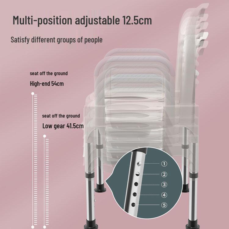 Adjustable Stainless Steel Commode Chair for Elderly and Pregnant Women, Portable with Bedpan