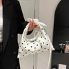 Exquisite Polka Dot Shoulder Bag PU Leather Hand-held Crossbody Bag Bow Tie Rope Polka Dot Handbag Women
