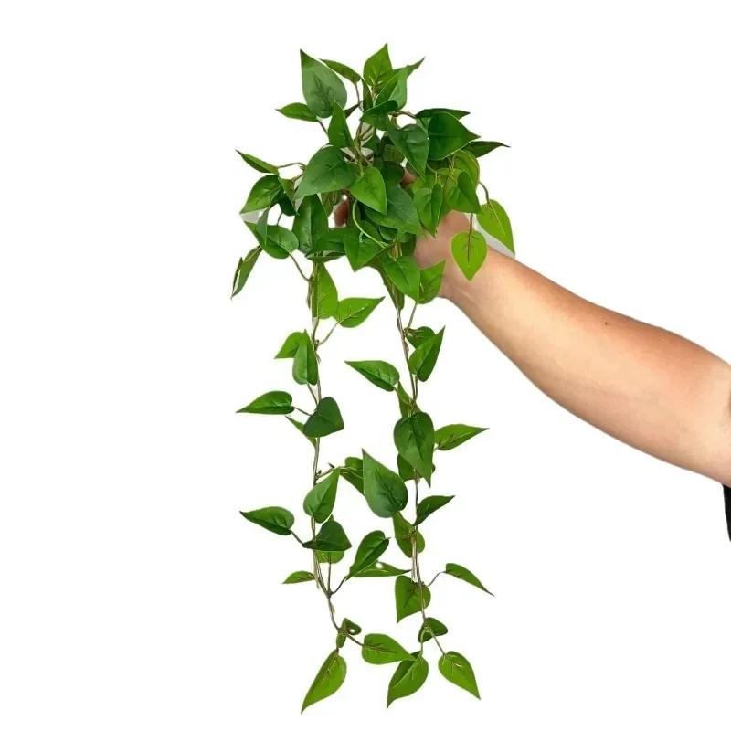 Artificial White Mesh Leaves Green Plants Floral Vines Home Balcony Decoration Simulation Mini Ground Melon Leaf Plant Vine