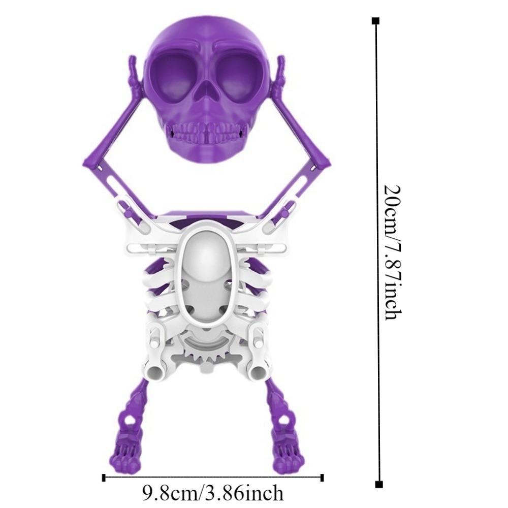 Plastic 3D Print Shaking Skull Doll Dancing Skull Spring Clockwork Toy  Kids Toddlers