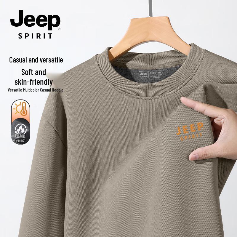 

JEEP SPIRIT Men s Fleece-Lined Crew Neck Long Sleeve Sweatshirt L