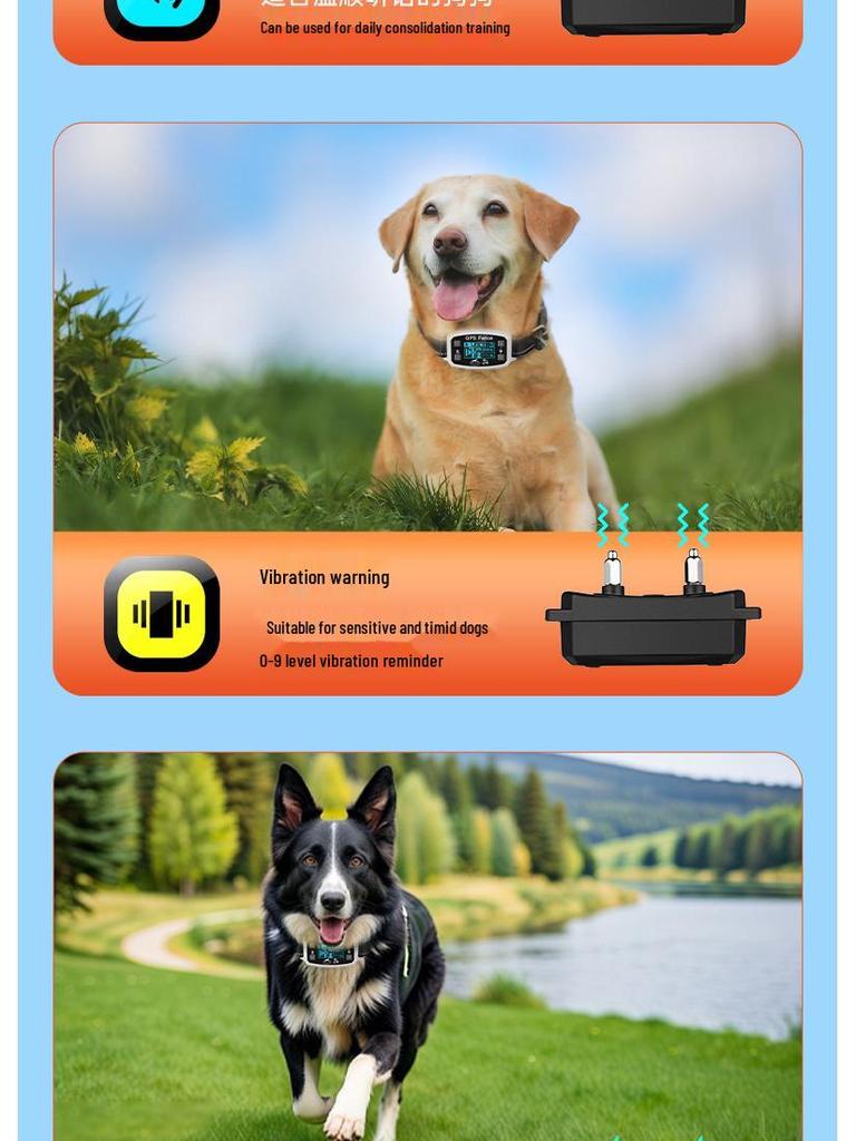 Cross-Border GPS Dog Fence & Training Device - Waterproof Anti-Barking Shock Collar