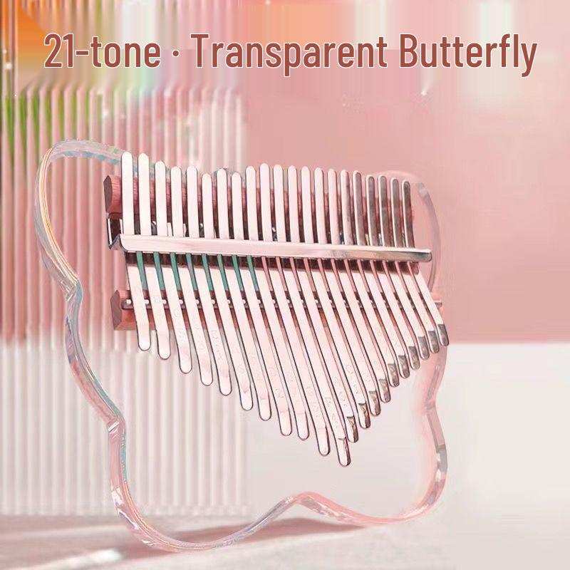 Kalimba Thumb Piano - Transparent Crystal with 21 Keys, Perfect for Children and Beginners