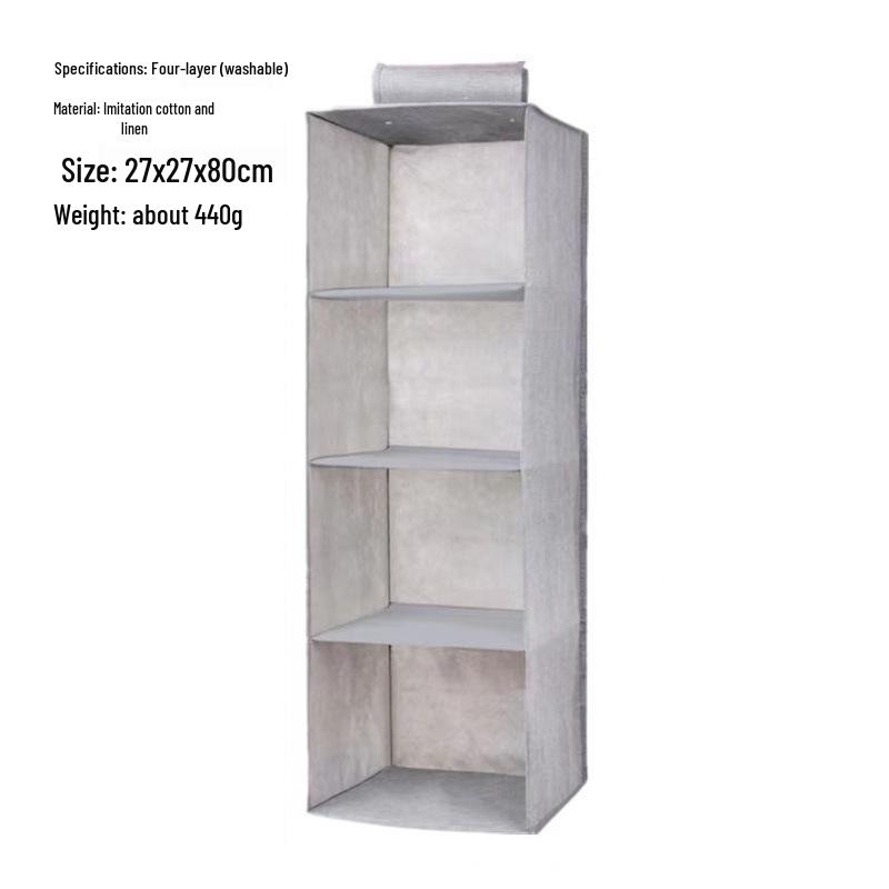 Multi-layer Hanging Wardrobe Organizer, Non-woven Folding Fabric Storage Bags for Clothes and Sundries