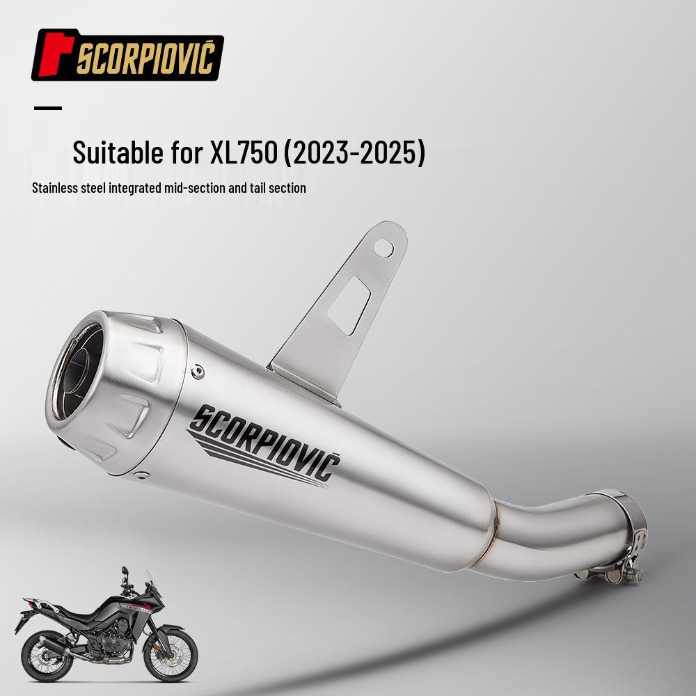 XL750 Motorcycle Scooter Exhaust Pipe: Mid and Rear Section, Easy Non-Destructive Installation