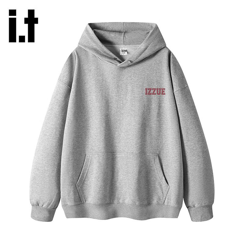 

izzue American Retro Letter Print Hooded Sweatshirt L