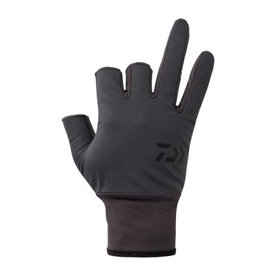 DAIWA Windproof Beltless XL Gloves, 3-Piece Cut, DG-8025W, Charcoal,