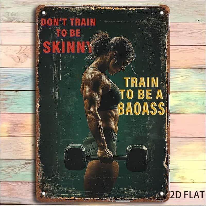 Fitness Motivation Metallblechschild Gewichtheben Fitness Poster Man Cave Garage Heimwanddekor 8x12 Zoll