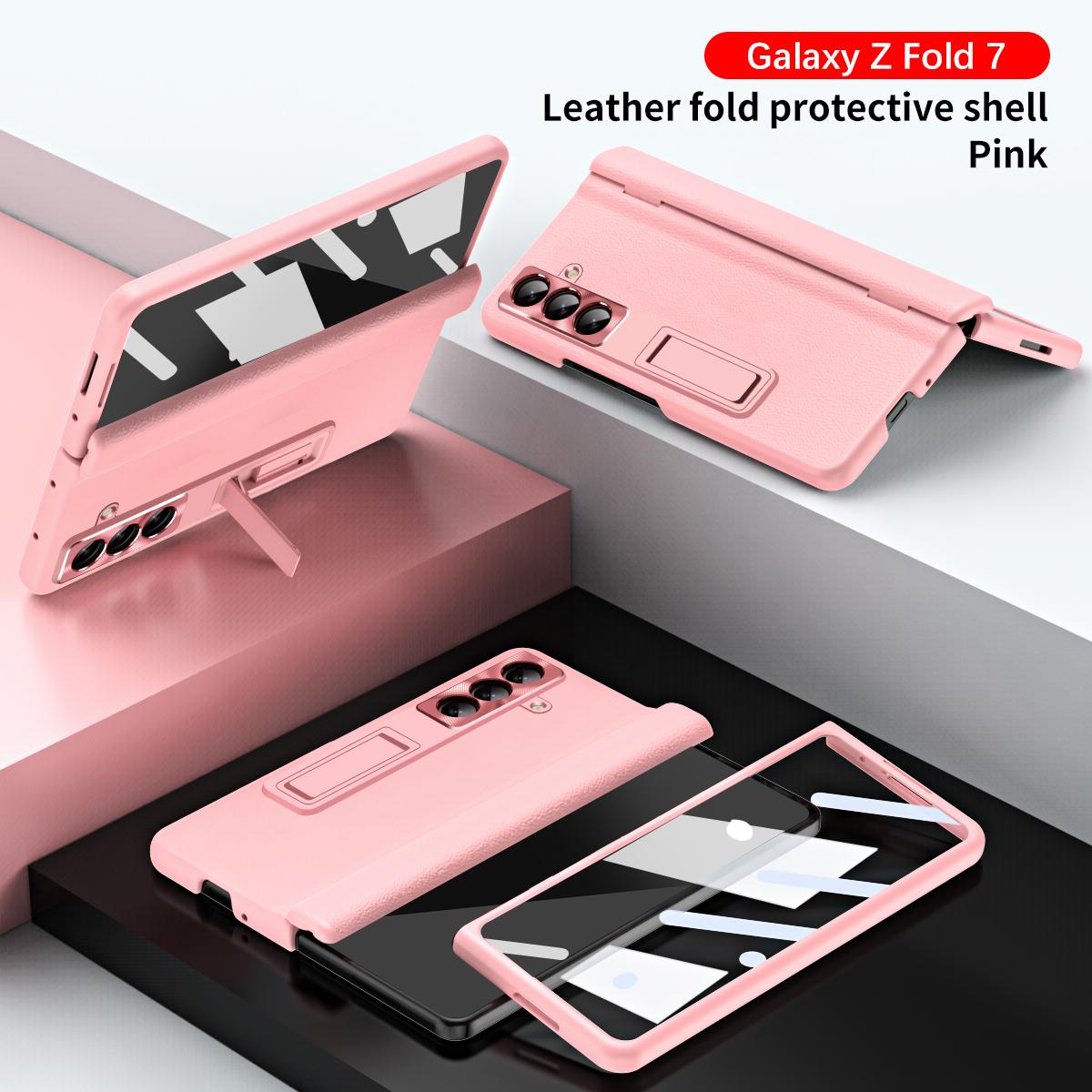 

Leather Phone Case for Samsung Galaxy Z Fold 7 6 5 4 3 Fold7 Fold6 Fold5 Magnetic Hinge Stand Back Cover with Mirror Film YYC006 Galaxy Z Fold7
