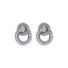 Female 5A Zircon Stud Earrings Fashion Circle Connection Stud Earrings  Sterling Silver Earrings for Women Wedding