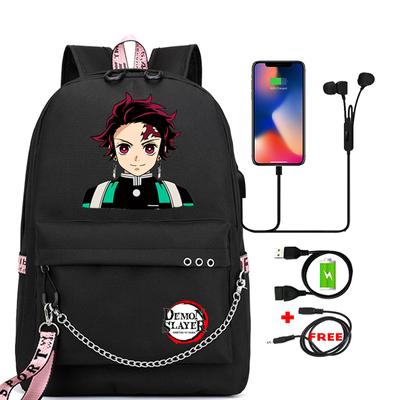 תיק בית ספר מצויר למבוגרים תרמיל אנימה Demon Slayer Nezuko Kawaii קיבולת גדולה מנגה לנסיעות יומיות תיקי ספר לבנות