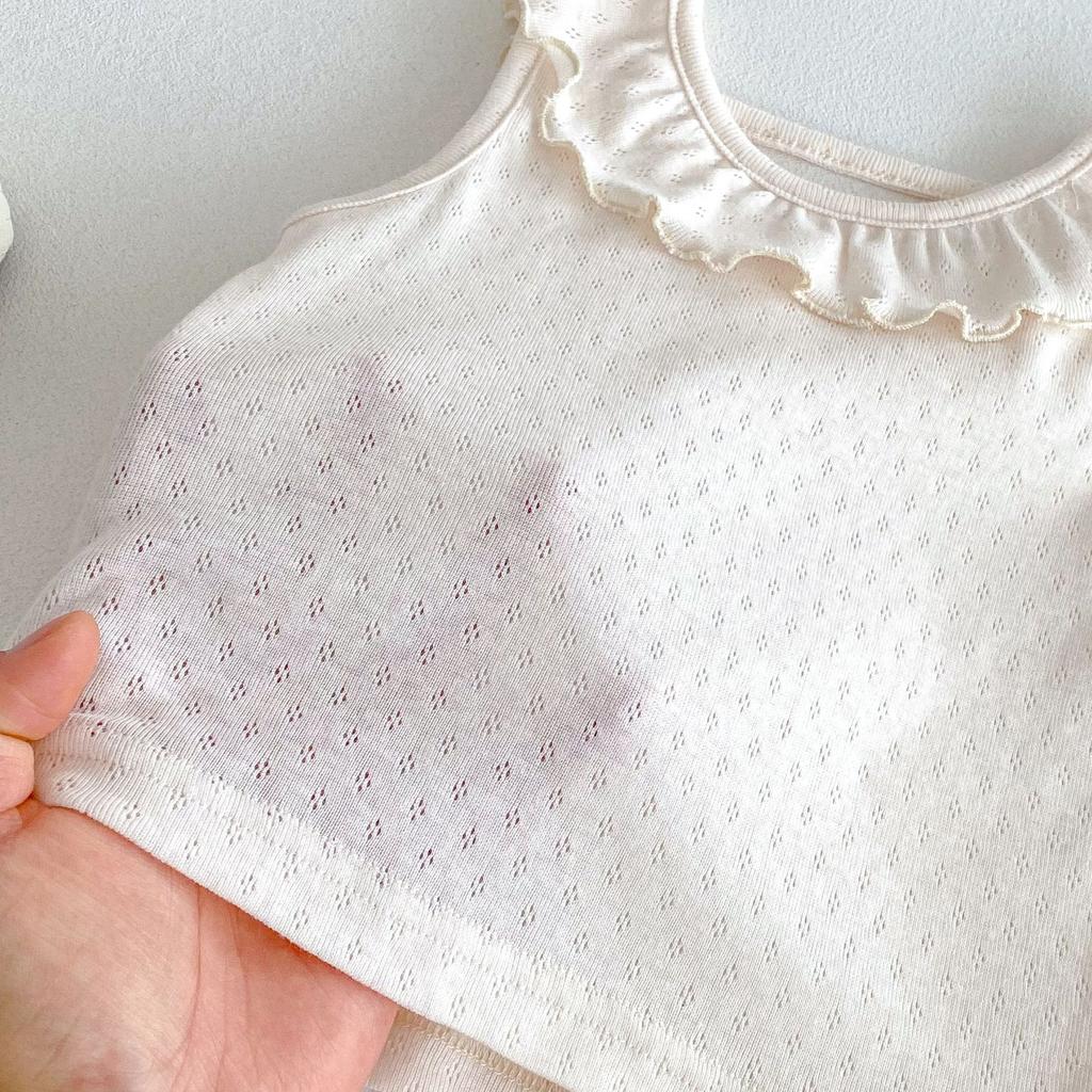 Baby Girls Sleeveless T Shirt Doll Collar Summer Breathable Casual Top for Kids