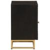 Nightstand Black 40x30x50 cm Solid Mango Wood and Iron