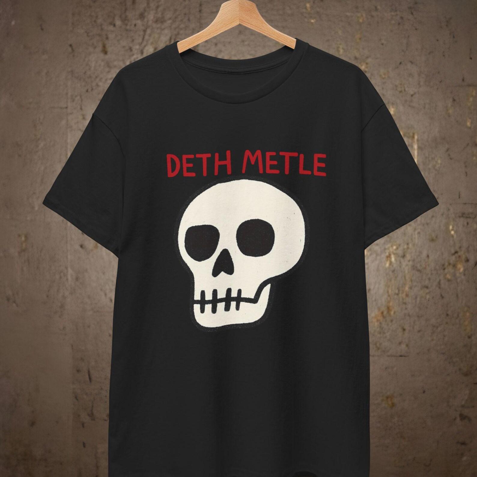 Deth Metle T shirt, Vintage Skull Design, Goth Apparel, Death Metal L