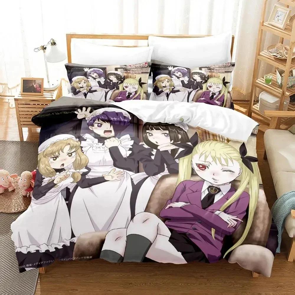 3D Anime Dance In The Vampire Bund Bedding Set Duvet Cover Bed Set Quilt Cover Pillowcase Comforter King Queen Size Boys Adult